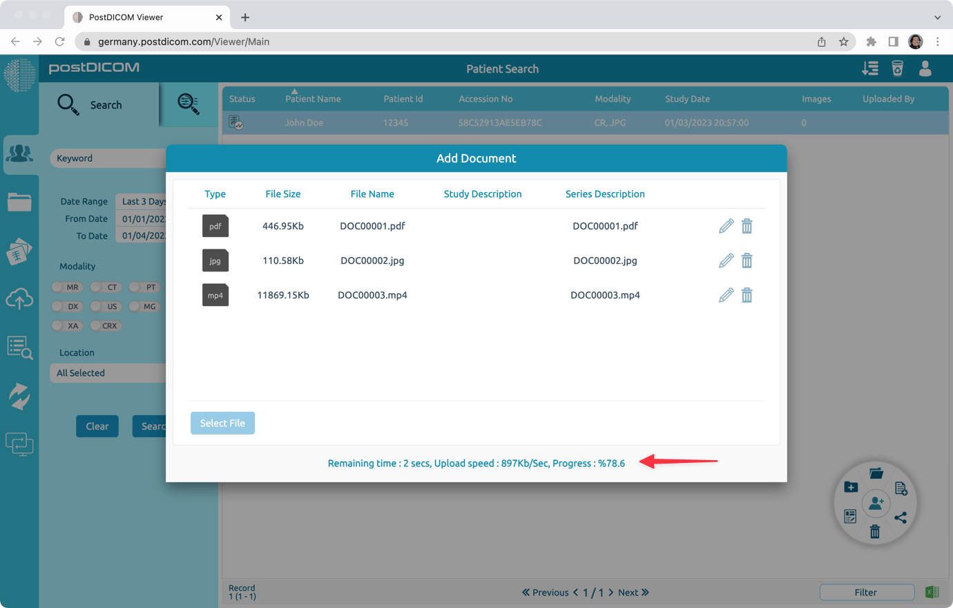 Adding Documents to Patient Orders