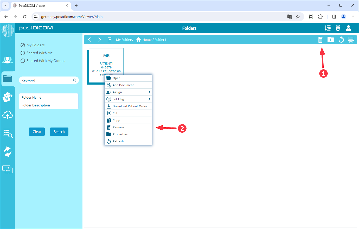 Adding Patient Orders to Folders