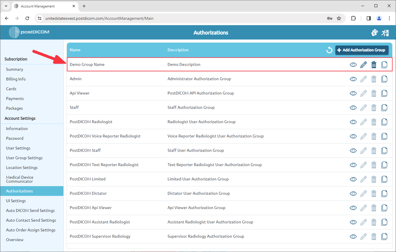 Managing Authorizations