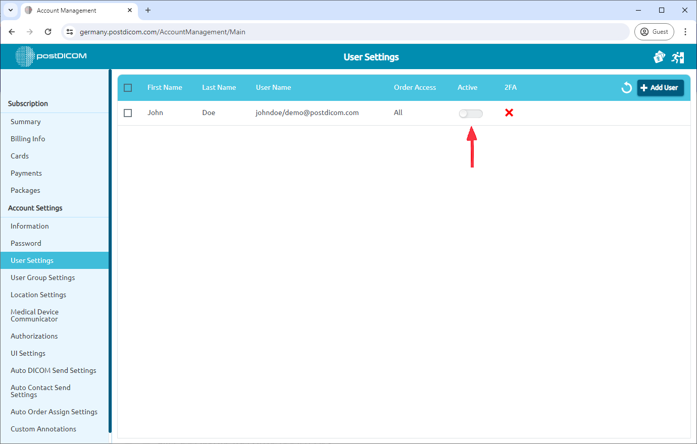 Managing User Settings