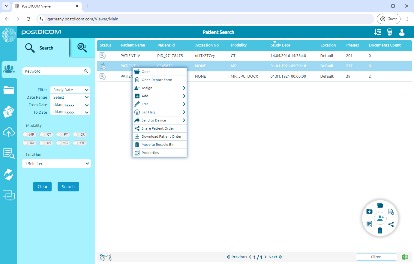 Sending Images To Another PACS System Or DICOM Workstation