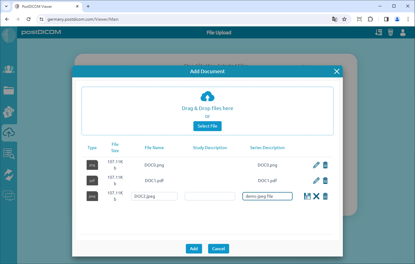 Uploading Clinical Documents with Medical Images