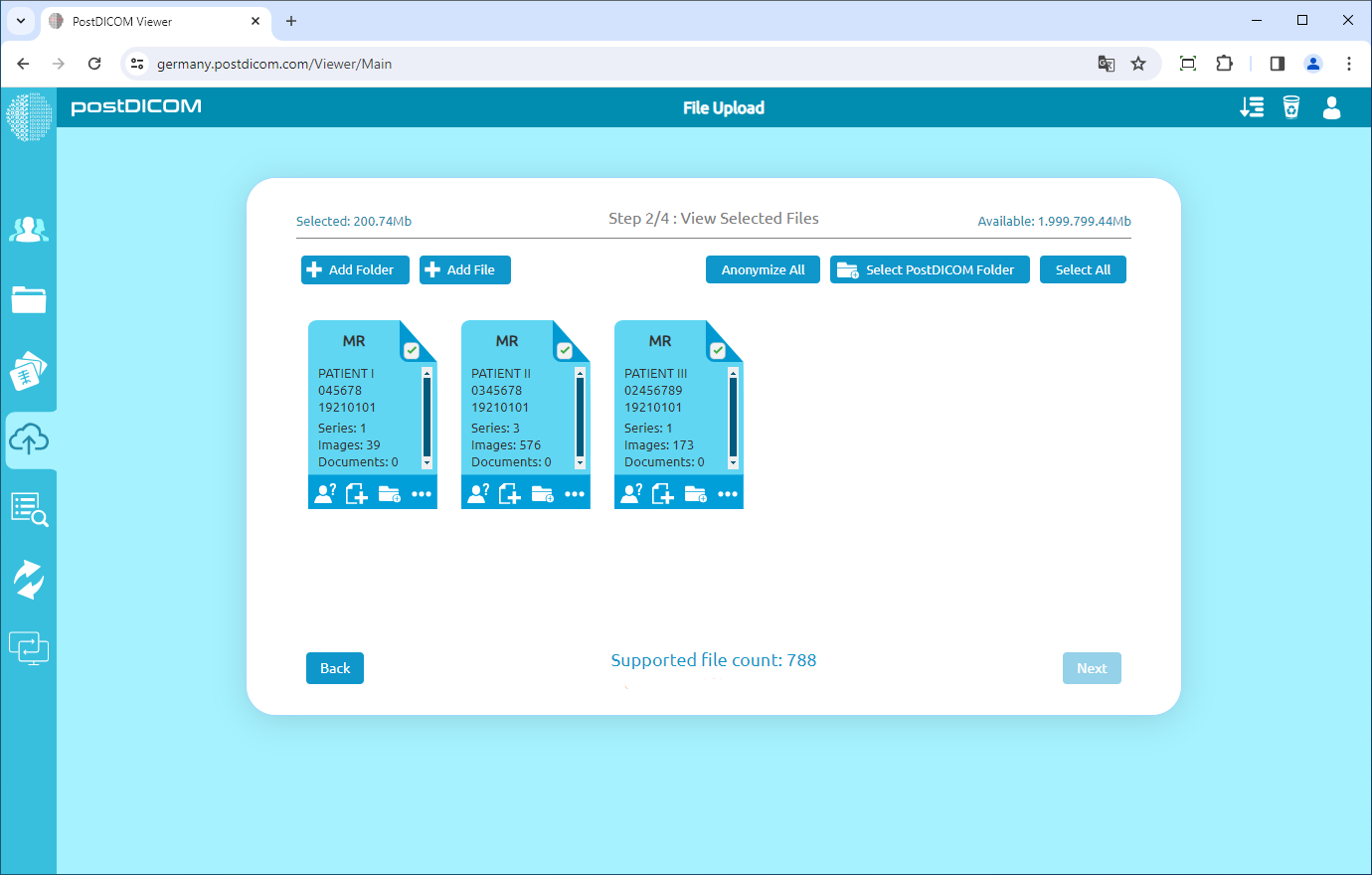 Uploading Medical Images